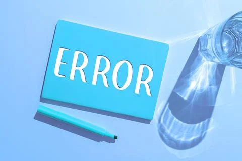 Text caption presenting Error. Business idea mistake Condition of being wrong in Foto stock