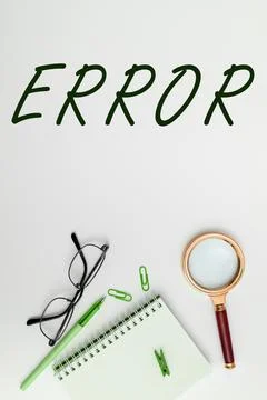 Text caption presenting Error. Business overview mistake Condition of being Stock-Fotos