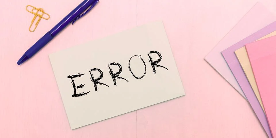 Text caption presenting Error. Conceptual photo mistake Condition of being wrong Stock-Fotos