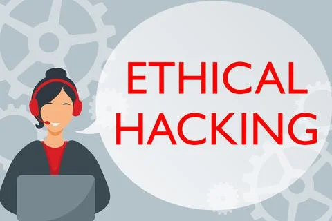 Text caption presenting Ethical Hacking. Internet Concept a legal attempt of Stock Illustration