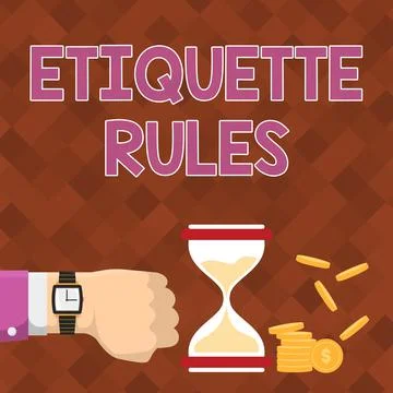 Text caption presenting Etiquette Rules. Business showcase customs that control 스톡 일러스트