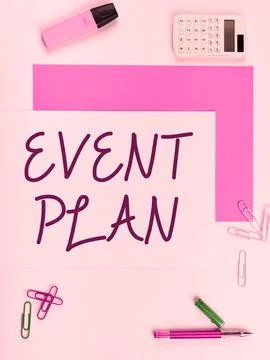 Text caption presenting Event Plan. Business approach Process of managing a Stock Photos