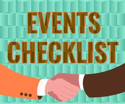 Text caption presenting Events Checklist. Business showcase invaluable tool for Ilustração Stock