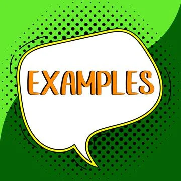 Text caption presenting Examples. Word Written on photo Sample Model to follow Stock Illustration