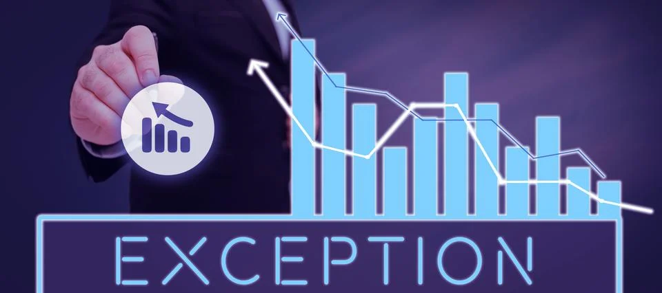 Text caption presenting Exception. Business concept person or thing that is Stock Photos