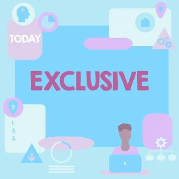 Text caption presenting Exclusive. Business showcase limiting or limited to Stock Illustration