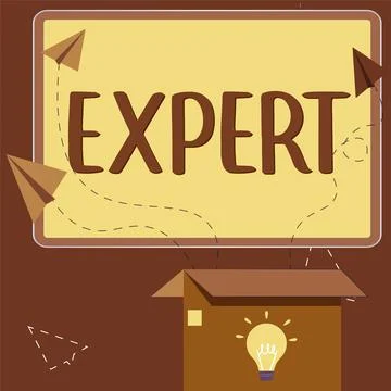 Text caption presenting Expert. Business showcase person who is very Stock Illustration