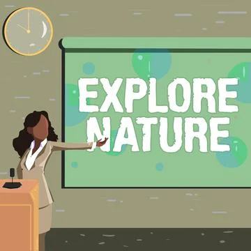 Text caption presenting Explore Nature. Internet Concept Reserve Campsite Ilustração Stock