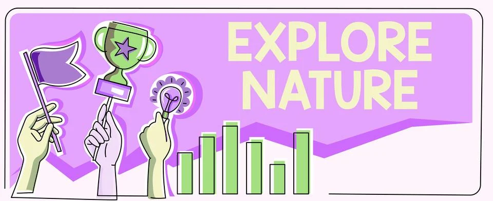 Text caption presenting Explore Nature. Business approach Reserve Campsite Stock Illustration