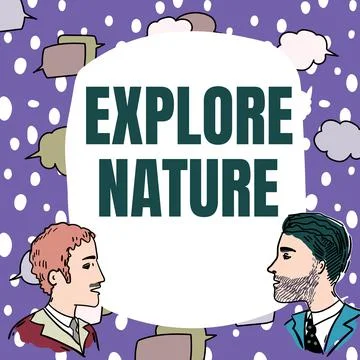 Text caption presenting Explore Nature. Business showcase Reserve Campsite Stock Illustration