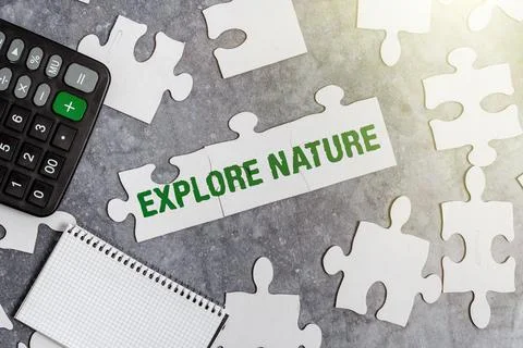 Text caption presenting Explore Nature. Business overview Reserve Campsite Stock Photos