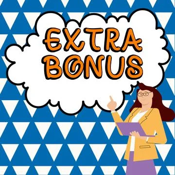 Text caption presenting Extra Bonus. Business overview an extra amount of money Stock Illustration