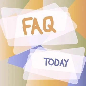 Text caption presenting Faq, Business showcase list of frequently asked quest Stock Illustration