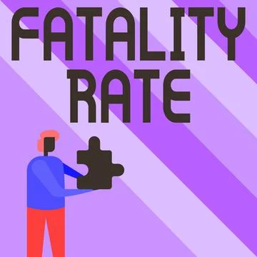 Text caption presenting Fatality Rate. Internet Concept calculated number of Stock Illustration