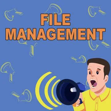 Text caption presenting File Management. Business approach computer program that Stock Illustration