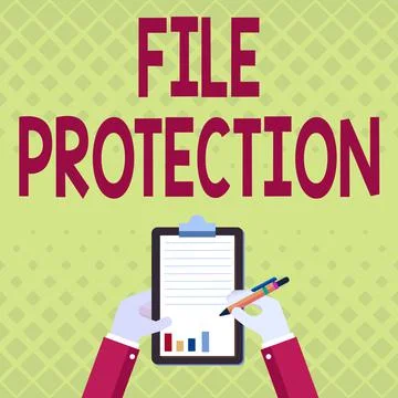 Text caption presenting File Protection. Business approach Preventing accidental Illustrazione stock