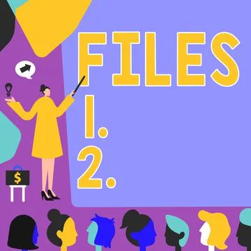 Text caption presenting Files. Conceptual photo Folder box for holding loose Stock Illustration