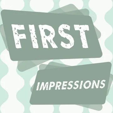Text caption presenting First Impressions. Concept meaning events when one 스톡 일러스트