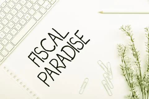 Text caption presenting Fiscal Paradise. Business approach The waste of public イラスト素材