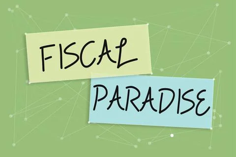 Text caption presenting Fiscal ParadiseThe waste of public money is a great Stockillustratie