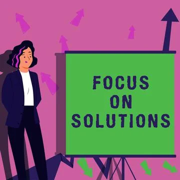 Text caption presenting Focus On Solutions. Internet Concept powerful practical Stock Illustration