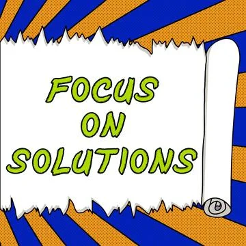 Text caption presenting Focus On Solutions. Internet Concept powerful practical Stock Illustration