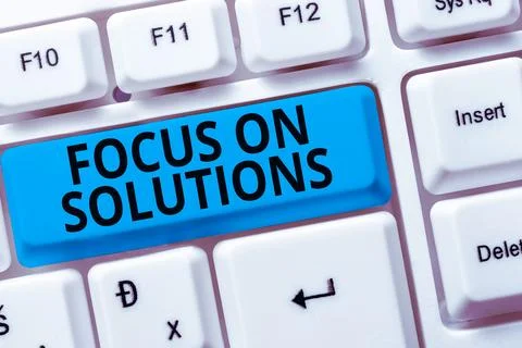 Text caption presenting Focus On Solutions. Internet Concept powerful practical Foto stock