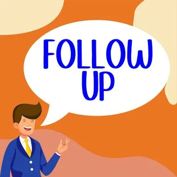 Text caption presenting Follow Up. Business approach Additional info or any Illustrazione stock