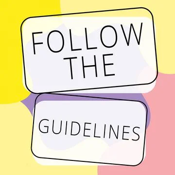 Text caption presenting Follow The Guidelines, Conceptual photo Manual of Sty 스톡 일러스트