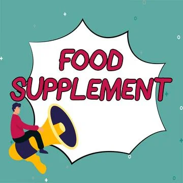 Text caption presenting Food Supplement. Internet Concept Conditions and Stock Illustration