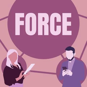 Text caption presenting Force. Business showcase strength or energy as an Ilustração Stock