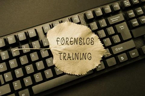 Text caption presenting Forensics Training. Word Written on scientific methods Stock Photos