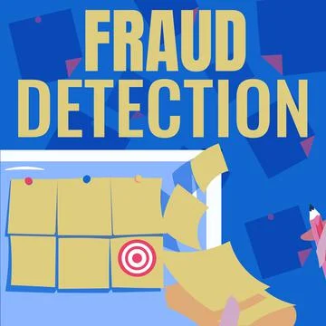 Text caption presenting Fraud Detection. Word Written on identification of Stock Illustration