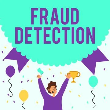 Text caption presenting Fraud Detection. Business concept identification of Stockillustratie