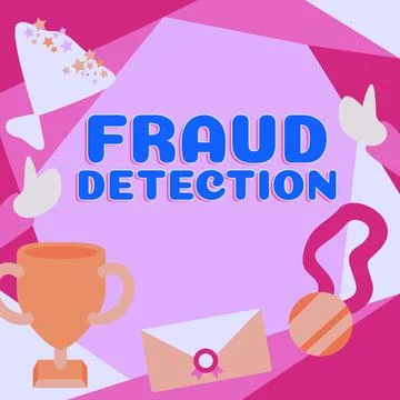 Text caption presenting Fraud Detection. Business idea identification of actual Stock Illustration