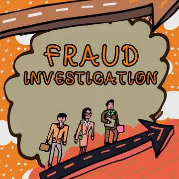 Text caption presenting Fraud Investigation. Business concept process of Stock Illustration