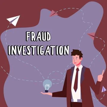 Text caption presenting Fraud Investigation. Conceptual photo process of Stock Illustration