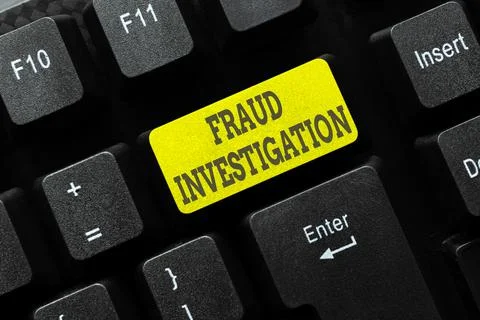 Text caption presenting Fraud Investigation. Business approach process of Stock Photos