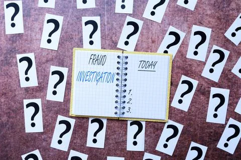 Text caption presenting Fraud Investigation. Internet Concept process of Stock Photos
