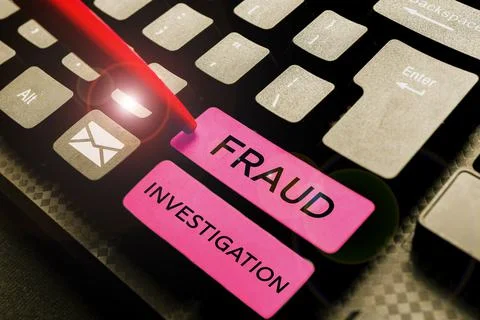 Text caption presenting Fraud Investigation. Business concept process of Stock Photos