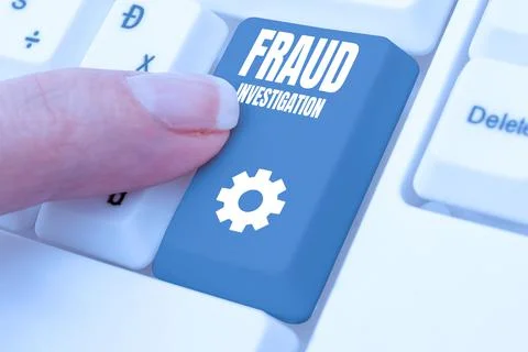 Text caption presenting Fraud Investigation. Business approach process of Stock Photos