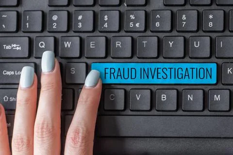 Text caption presenting Fraud Investigation. Word Written on process of Stock Photos