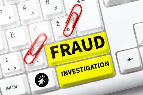Text caption presenting Fraud Investigation. Internet Concept process of Stock Photos