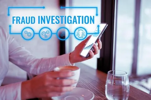 Text caption presenting Fraud Investigation. Internet Concept process of Stock Photos
