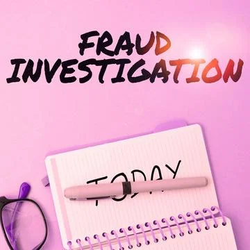 Text caption presenting Fraud Investigation. Business concept process of Stock Photos