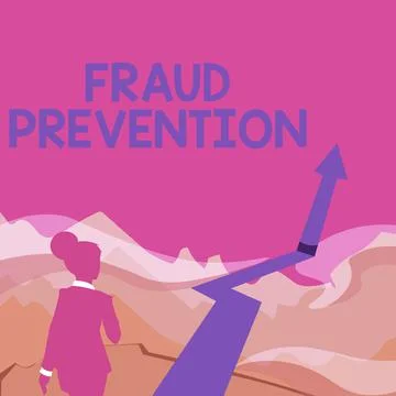 Text caption presenting Fraud Prevention. Business approach stop from doing or Illustrazione stock