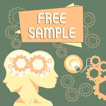Text caption presenting Free Sample. Internet Concept portion of products given Stock Illustration