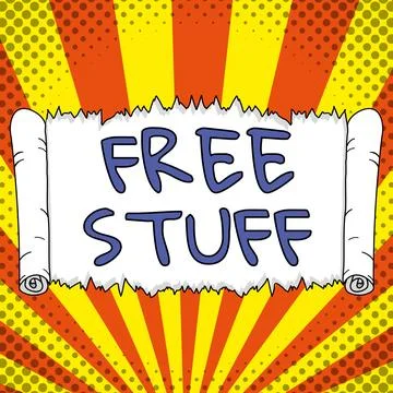 Text caption presenting Free Stuff. Business concept Any thing that you can have Ilustração Stock