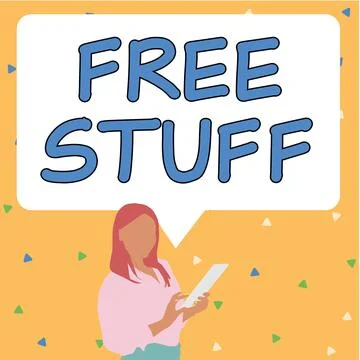 Text caption presenting Free Stuff. Business showcase Any thing that you can Ilustração Stock