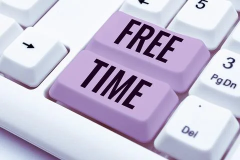 Text caption presenting Free Time. Concept meaning time available for hobbies Stock Photos